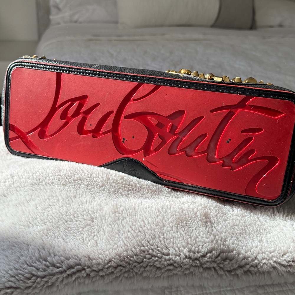 CHRISTIAN LOUBOUTIN Cabata Small Love Calf Paris Tote Bag studded stud sparkly - Picture 4 of 16